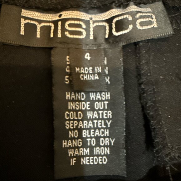 Mishca Size 4 Black Flat Front Zipper Ankle 2-Pocket Women's Pants - Picture 6 of 8